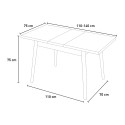 Mesa extensível de madeira 115-145x80cm cozinha vidro branco preto Pixam 