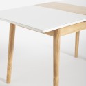 Mesa extensível de madeira 115-145x80cm cozinha vidro branco preto Pixam Modelo