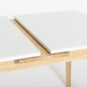 Mesa extensível de madeira 115-145x80cm cozinha vidro branco preto Pixam Medidas