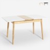 Mesa extensível de madeira 115-145x80cm cozinha vidro branco preto Pixam Promoção