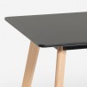 Mesa de jantar de madeira para cozinha 120x80cm branco preto Demant Modelo