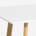 Mesa de jantar cozinha 120x80cm topo madeira branca escandinava Valk Modelo