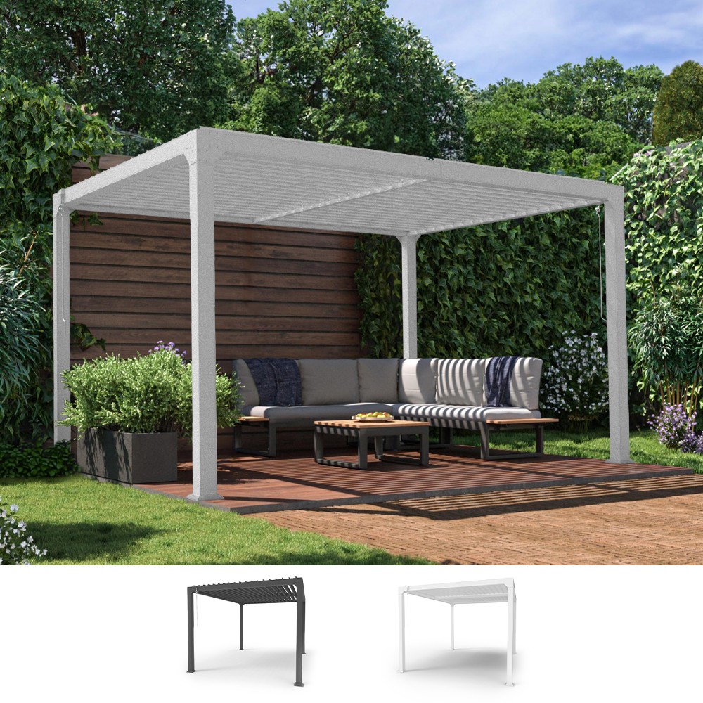 Pérgola de jardim bioclimática 3x4m em alumínio manual Trinidad