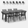 Conjunto de jardim mesa extensível 160-220cm 6 cadeiras preto Liri Dark Oferta