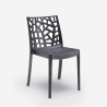 Conjunto de jardim mesa rattan 150x90cm 6 cadeiras exterior preto Meloria Dark. 