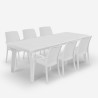 Conjunto de mesa extensível 160-220cm 6 cadeiras de jardim brancas Liri Light Venda