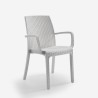Conjunto de mesa extensível 160-220cm 6 cadeiras de jardim brancas Liri Light 