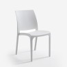 Conjunto mesa jardim exterior 80x80cm rattan 4 cadeiras branco Nisida Light 