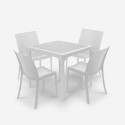 Conjunto de jardim mesa 80x80cm 4 cadeiras exterior branco Provence Light Venda