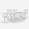 Conjunto de jardim 6 cadeiras mesa exterior 150x90cm branco Sunrise Light Catálogo