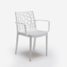 Conjunto de jardim 6 cadeiras mesa exterior 150x90cm branco Sunrise Light 