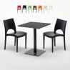 Conjunto de mesa Quadrada preta c/2 Cadeiras 60x60 Licorice Promoção