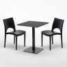 Conjunto de mesa Quadrada preta c/2 Cadeiras 60x60 Licorice Modelo