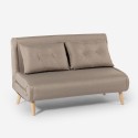 Sofá-cama sala de estar 2 lugares estilo escandinavo tecido Elettra Preço