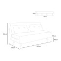 Sofá-cama sala de estar 2 lugares estilo escandinavo tecido Elettra 