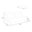 Sofá-cama sala de estar 2 lugares estilo escandinavo tecido veludo Elettra 