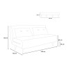 Sofá-cama sala de estar 2 lugares estilo escandinavo tecido Elettra 