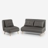 Conjunto sofá-cama + poltrona dobrável 2 lugares de estilo escandinavo em tecido Sienna Saldos