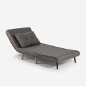 Conjunto sofá-cama + poltrona dobrável 2 lugares de estilo escandinavo em tecido Sienna Medidas