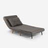 Conjunto sofá-cama + poltrona dobrável 2 lugares de estilo escandinavo em tecido Sienna Medidas