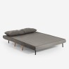 Conjunto sofá-cama + poltrona dobrável 2 lugares de estilo escandinavo em tecido Sienna 