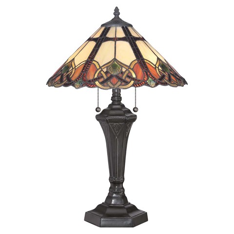 Lâmpada de mesa estilo clássico Tiffany, abajur colorido Cambridge Promoção