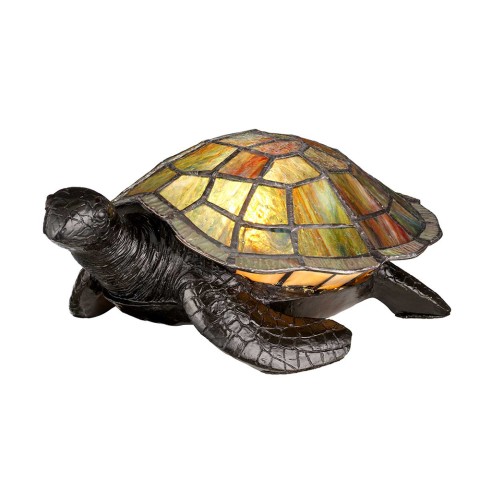 Lâmpada de mesa tartaruga estilo Tiffany abajur colorido Sawback Promoção