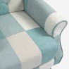 Poltrona patchwork relax bergère reclinabile poggiapiedi azzurro Ethron Modelo