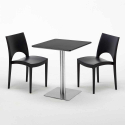 Mesa preta e Quadrada com 2 Cadeiras Profissionais Café 60x60 Pistachio Compra
