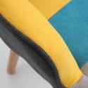 Sofá patchwork + puff apoio pés estilo escandinavo Chapty Plus 