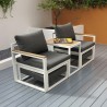 Conjunto de jardim modular com 2 poltronas + apoio pés + mesa de centro Qamal Oferta