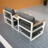 Conjunto de jardim modular com 2 poltronas + apoio pés + mesa de centro Qamal Saldos