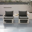 Conjunto de jardim modular com 2 poltronas + apoio pés + mesa de centro Qamal Descontos