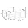 Conjunto de jardim modular com 2 poltronas + apoio pés + mesa de centro Qamal Escolha