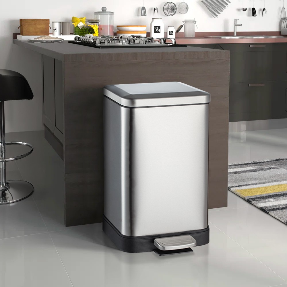 Balde de lixo de pedal 30 litros para cozinha em aço design Kleen