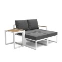 Conjunto de jardim modular com 2 poltronas + apoio pés + mesa de centro Qamal Venda