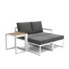 Conjunto de jardim modular com 2 poltronas + apoio pés + mesa de centro Qamal Venda