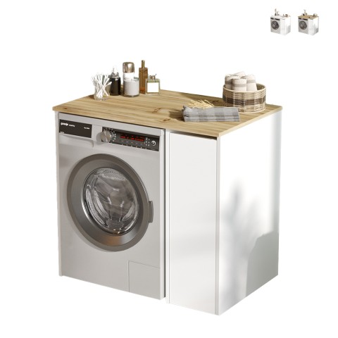 Móvel máquina de lavar secar cesto extraível com 3 prateleiras Wavers Promoção