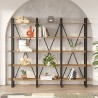 Estante de parede design moderno metal prateleiras madeira 220x34x180cm Batuan Oferta