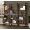 Estante de parede design moderno metal prateleiras madeira 220x34x180cm Batuan Catálogo