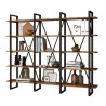 Estante de parede design moderno metal prateleiras madeira 220x34x180cm Batuan Venda