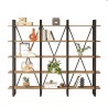 Estante de parede design moderno metal prateleiras madeira 220x34x180cm Batuan Saldos
