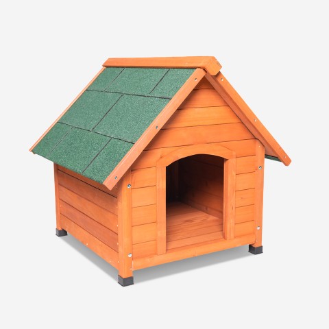 Casota exterior de madeira para cães de tamanho pequeno 72x76x73cm Buddy Promoção