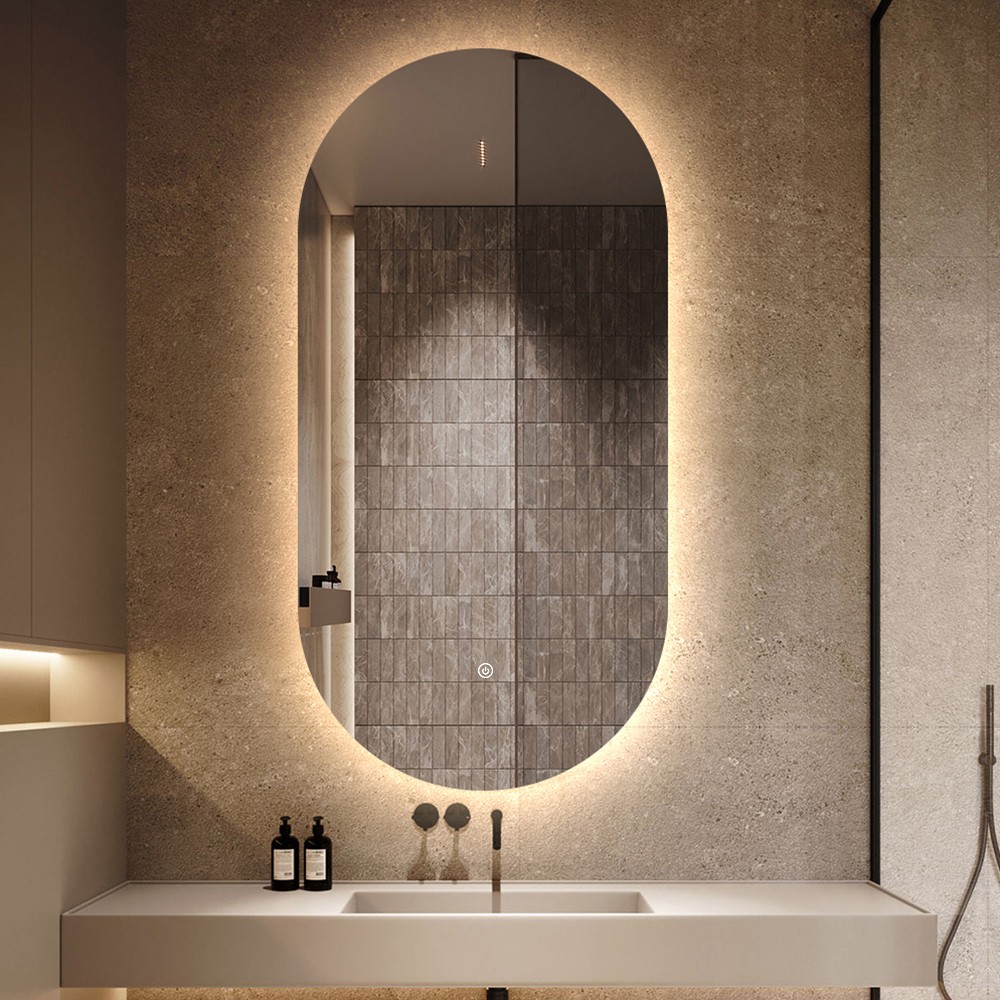 Espelho de Casa de Banho oval com LED 50x100cm design retroiluminado Konughs L