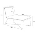 Poltrona chaise lounge design moderno minimalista em veludo Dumas Medidas