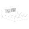 Cama de casal king size com armazenamento e cabeceira de madeira 180x200 Bartley Saldos