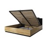 Cama de casal king size com armazenamento e cabeceira de madeira 180x200 Bartley Oferta