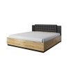 Cama de casal king size com armazenamento e cabeceira de madeira 180x200 Bartley Promoção