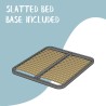 Cama de casal preta 160x200 2 mesas de cabeceira de carvalho com estrado de ripas Kivel Oferta