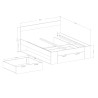 Cama de casal 180x200cm com gaveta de armazenamento e estrado com ripas Raina Descontos